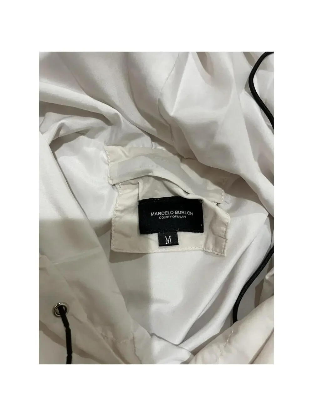 Youth Marcelo Burlon Cross Motive Lightweights White Hoodie Windbreaker M Medium